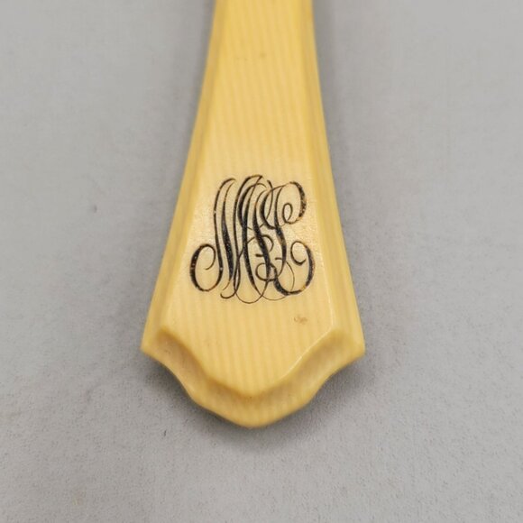 Antique Monogrammed Vanity Set Buffers File Button Hook Cuticle Pushers 6 Pc - Picture 10 of 10